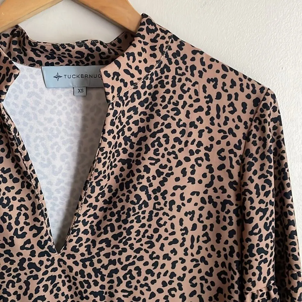 Tuckernuck Leopard Edith Tiered Long Sleeve Blouse - Image 4