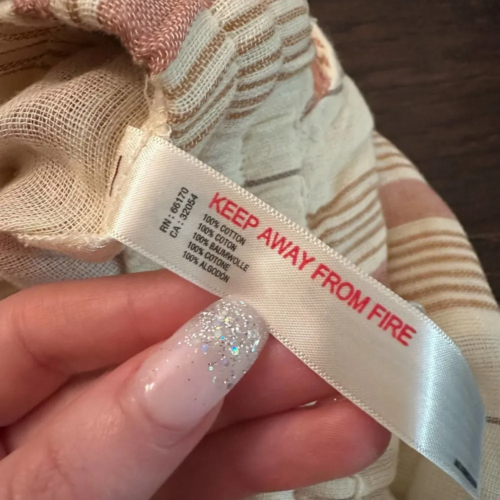 Free People yellow & tan striped shorts size XS - Image 6