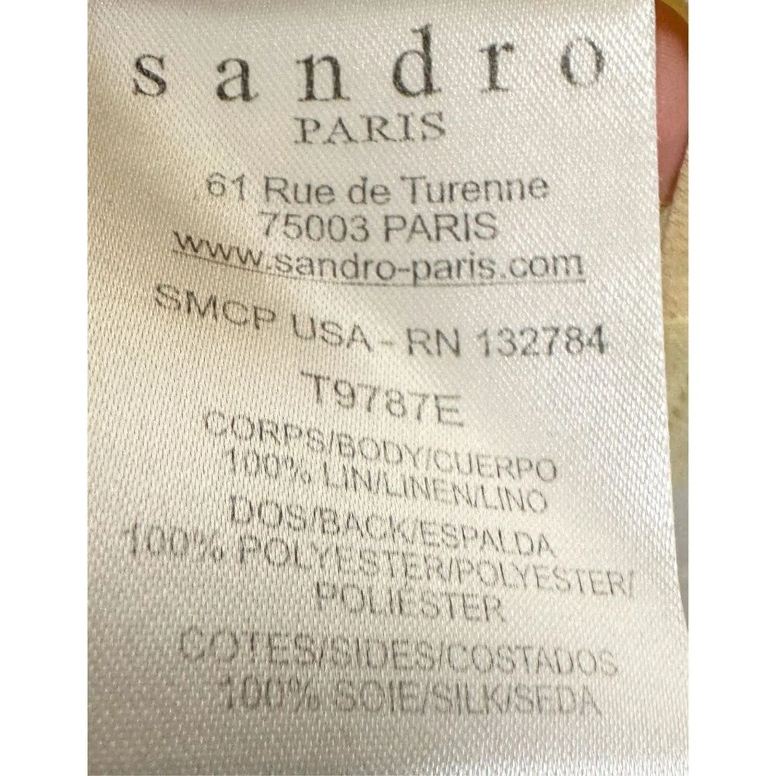 Sandro Paris Linen Front Sheer Back Sleeveless Tank Top Light Yellow Medium - Image 5