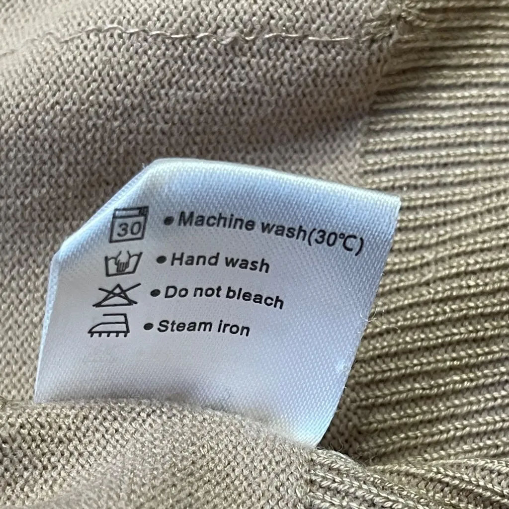 Merokeety Neutral Open Front Cardigan Sweater Women's Large Long Sleeve Viscose - Image 7