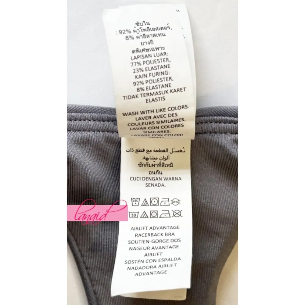 Alo Airlift Advantage Racerback Bra Fog Padded Sports Tank Exercise Crop Top XS - Image 11