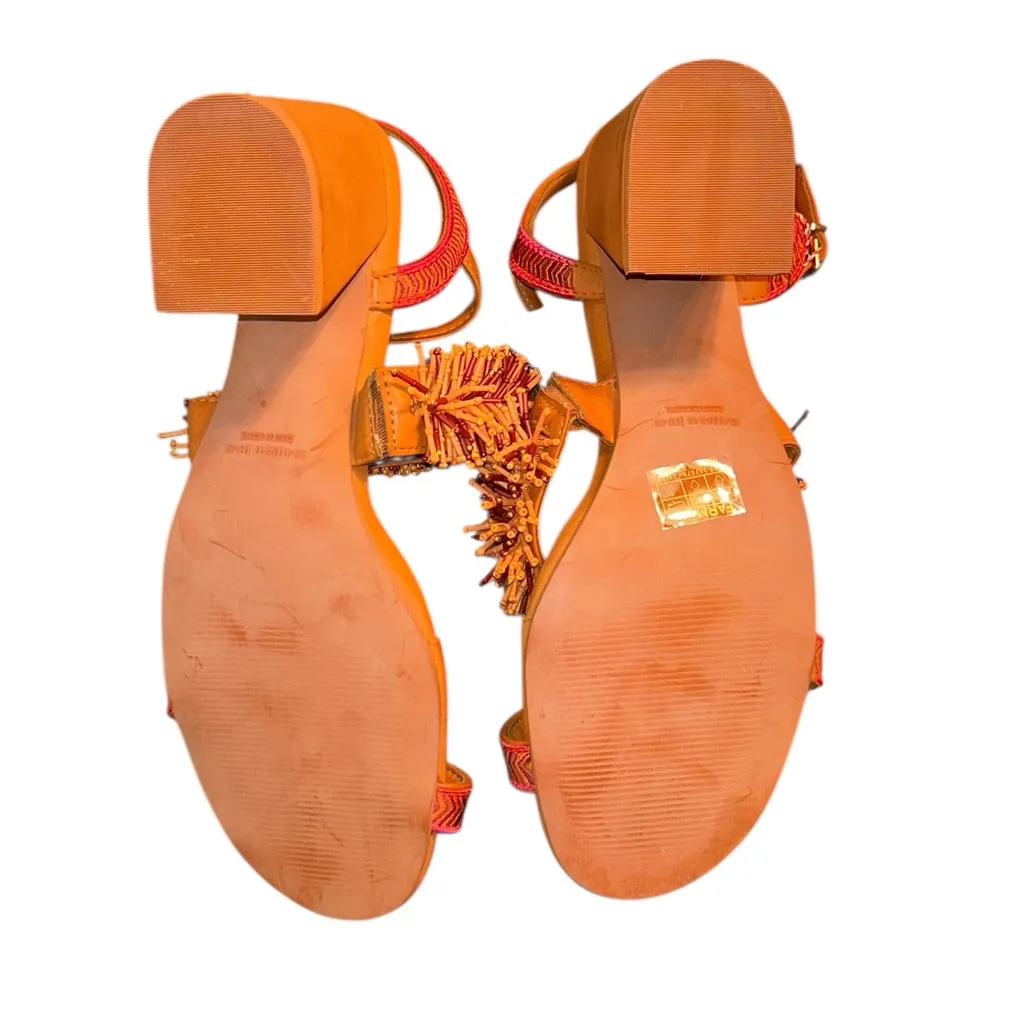 Farm Rio Brown/Pink Beaded Sandals (Size 11) - Image 6