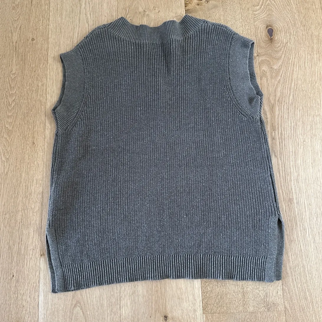 Petal + Pup Knit Top Ribbed Sleeveless Size M Green Gray - Image 3