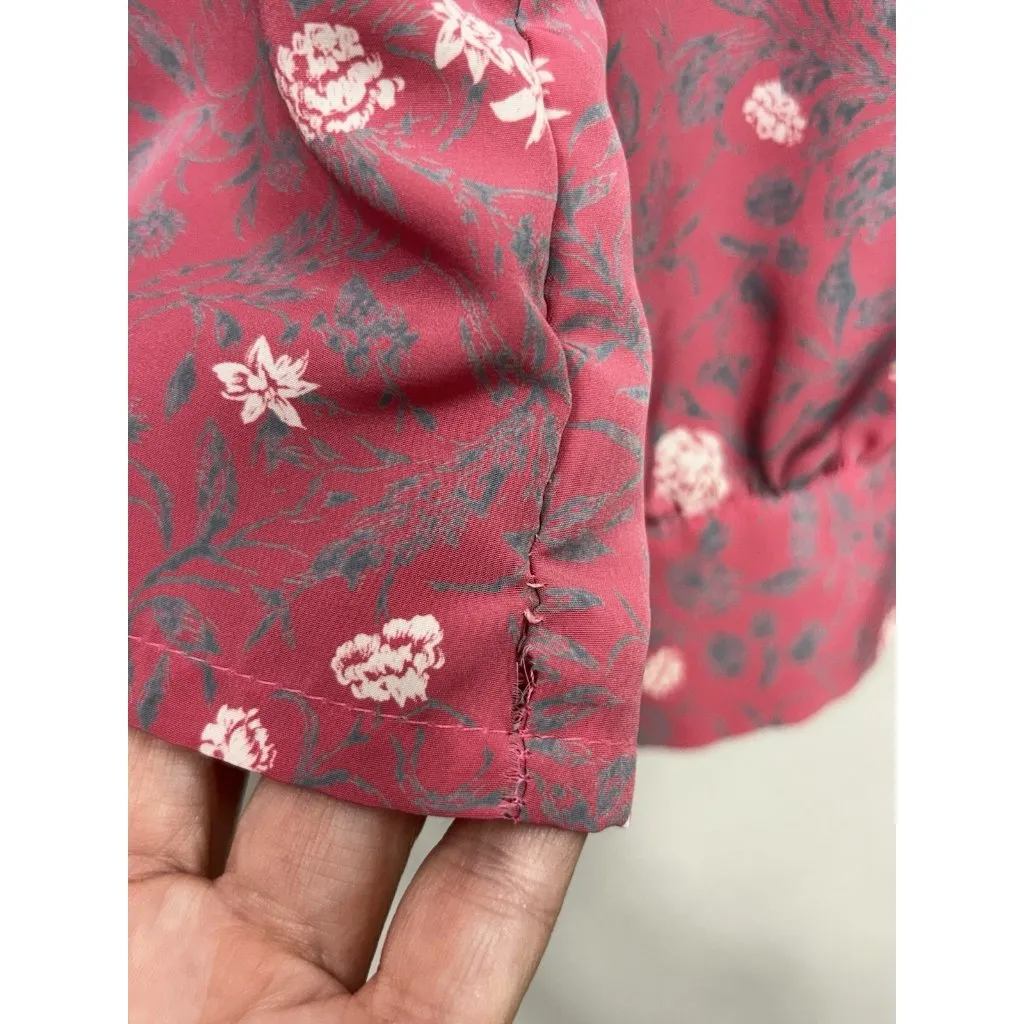 Vintage Country Sophisticates by Pendleton Pink Floral Button Up Blouse Medium - Image 6