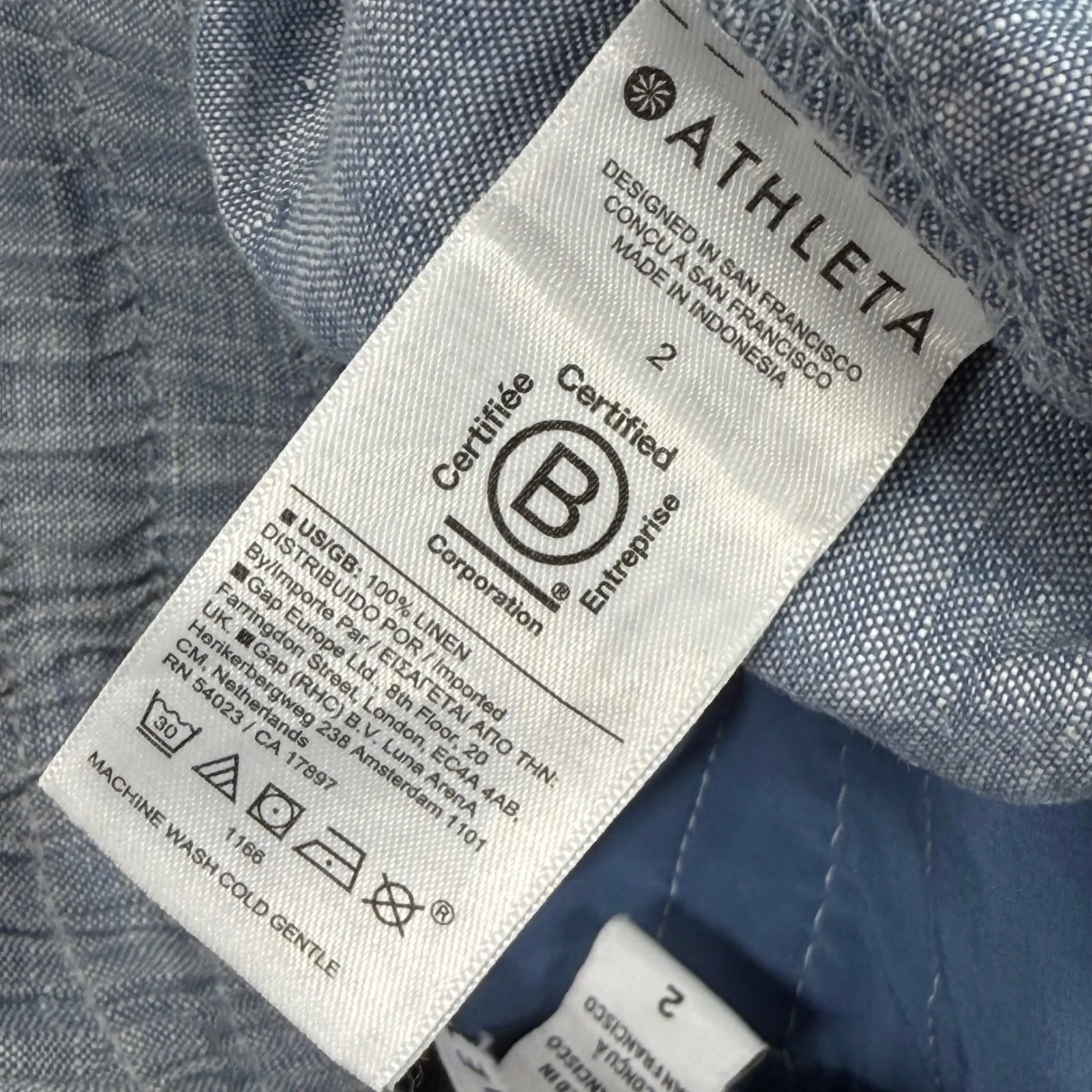 Athleta‎ Linen Blend Jogger Pants Lightweight Drawstring Waist Blue Size 2 - Image 7