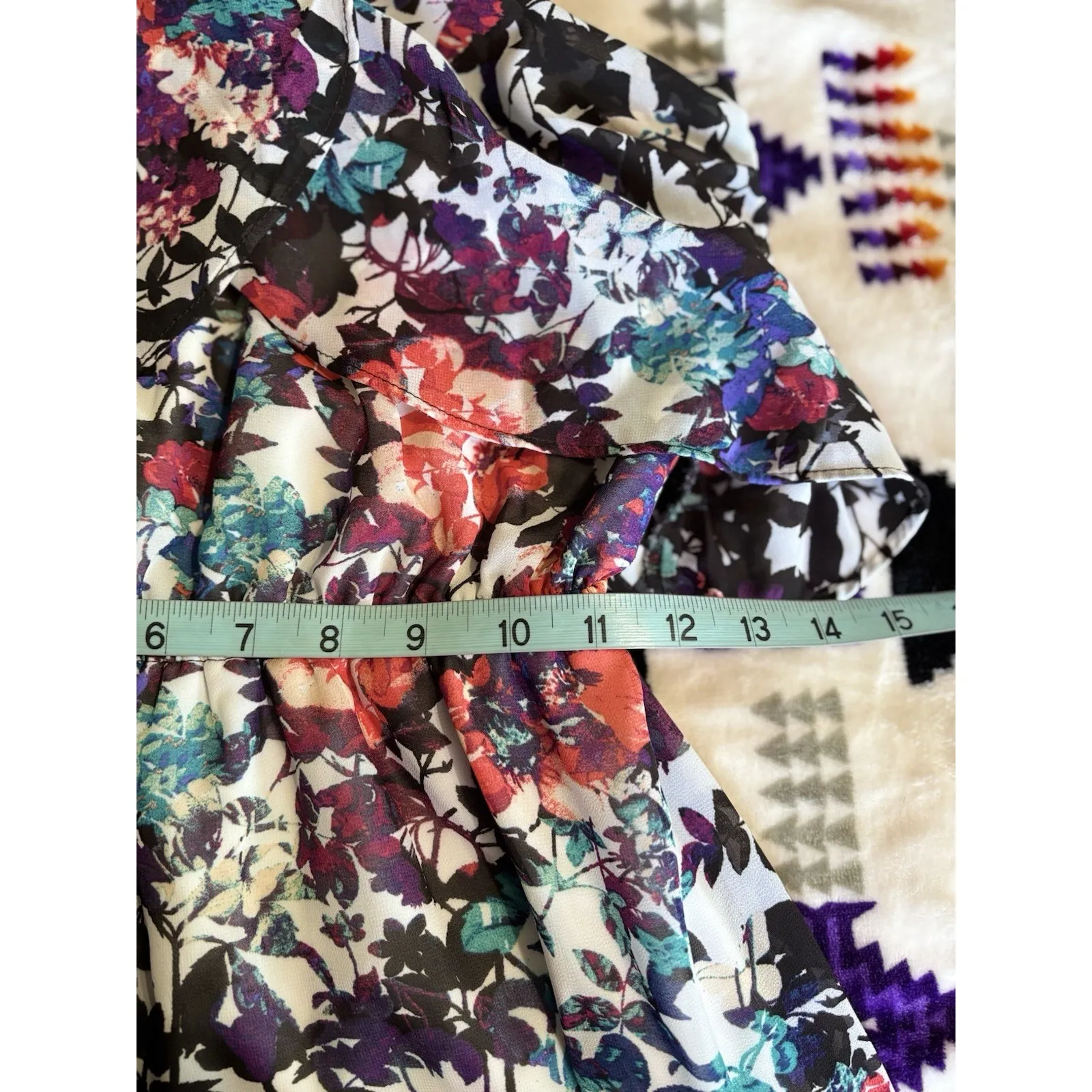 Xhilaration Multi Floral Chiffon Adj Straps Maxi‎ Dress Size S Ruffle Lined - Image 8