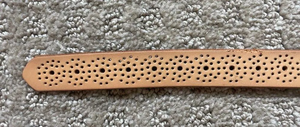 J. Crew Tan Perforated Genuine Leather Belt Medium - Image 3