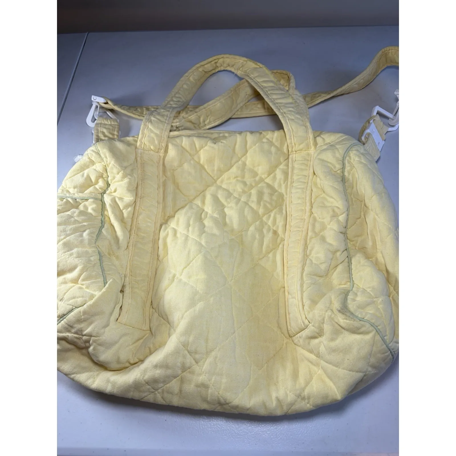 Jacadi Quilted‎ Baby Diaper Bag Yellow Tote French Boutique Retro Style - Image 4