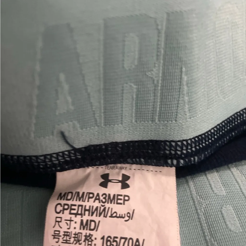 Under Armour Women's Navy and Aqua Leggings - Image 2