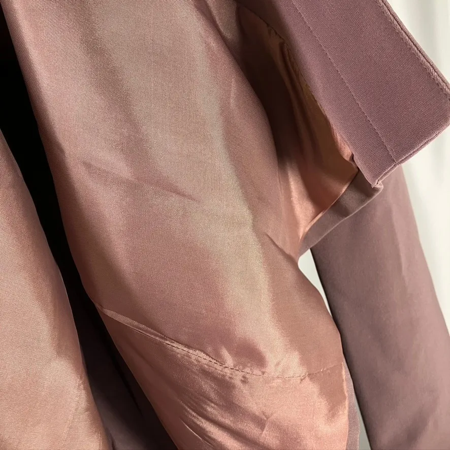 Amanda Smith Vintage Pure‎ Silk Pant Suit Set Size 16 Zen Minimalism Mauve New - Image 6