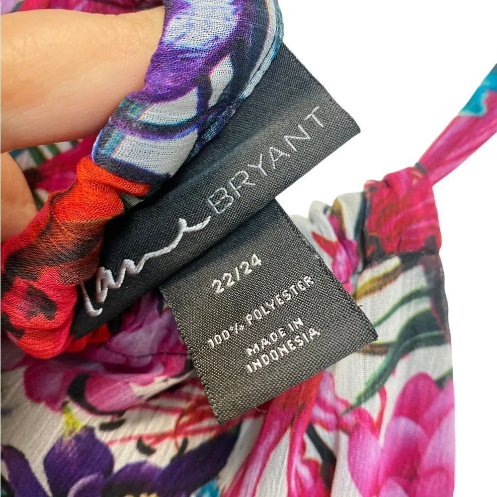 Lane Bryant Floral Gauze Sundress Sz 22/24 Spaghetti Strap Summer Dress - Image 5