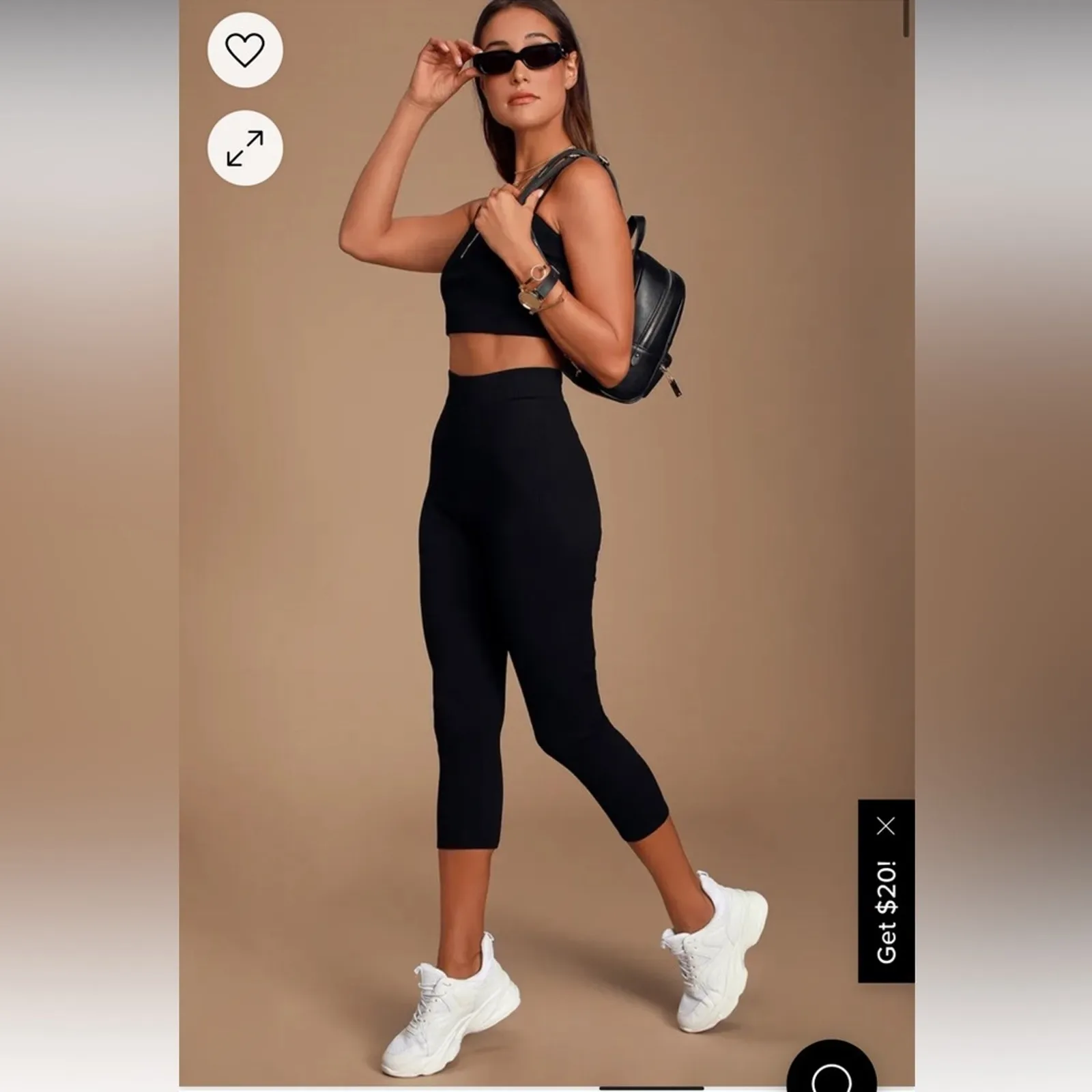 Lulu’s Stay Extra High Waist Black Ribbed Cropped Capri Pants Size S - Image 2