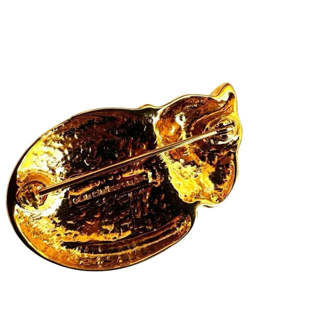 Liz Claiborne – Vintage Gold-Tone Sleeping Cat Brooch - Image 6