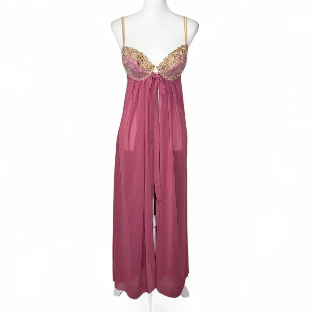 Vintage Victoria’s Secret Golden Blush Maxi Slip Dress - Image 2