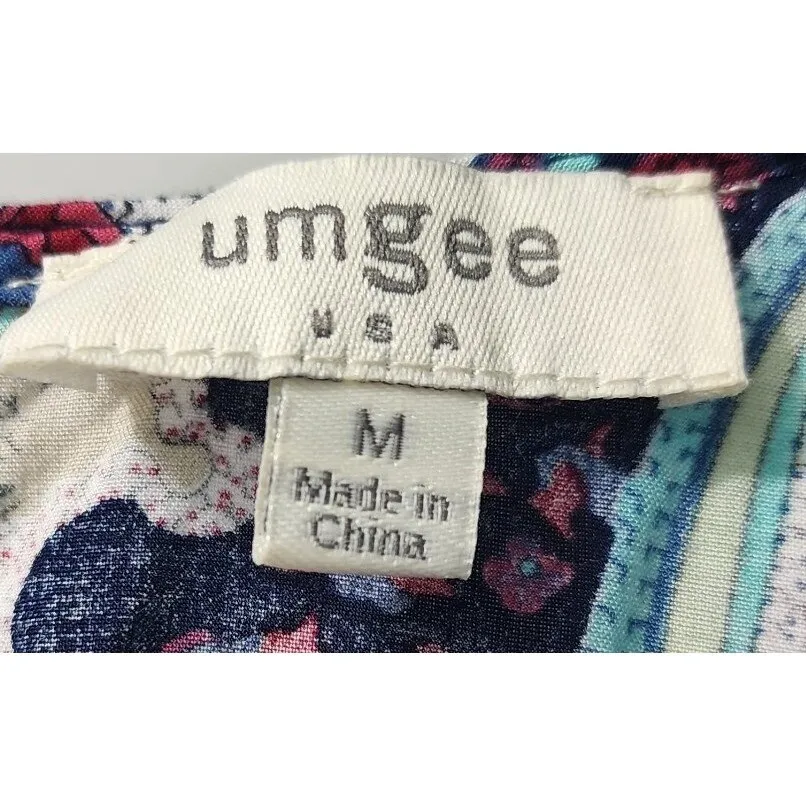 Umgee Paisley Print Romper Lace Up V Neck Casual Boho Chic Size‎ M - Image 3