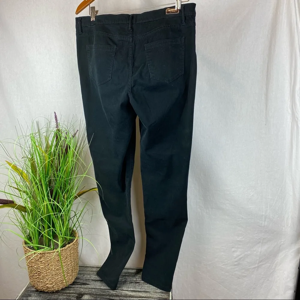 Juicy Couture Black Velvet Velour High Rise Waist Skinny Trouser Pants 10 - Image 2