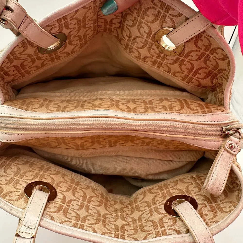 Fossil Monogram Canvas Brown Shoulder Satchel Purse - Image 6