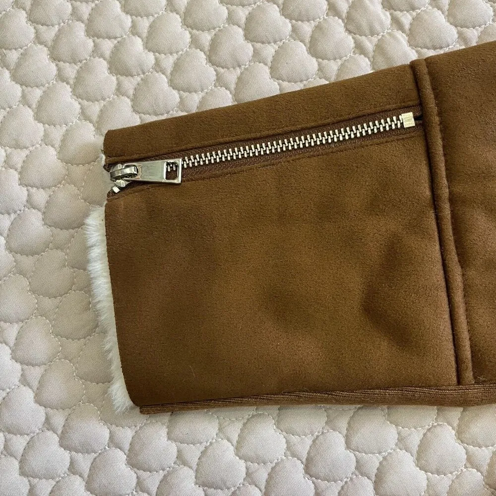 NWT Women's RIVER ISLAND AVIATOR FAUX Sheepskin JACKET UK Size 14 - Image 6