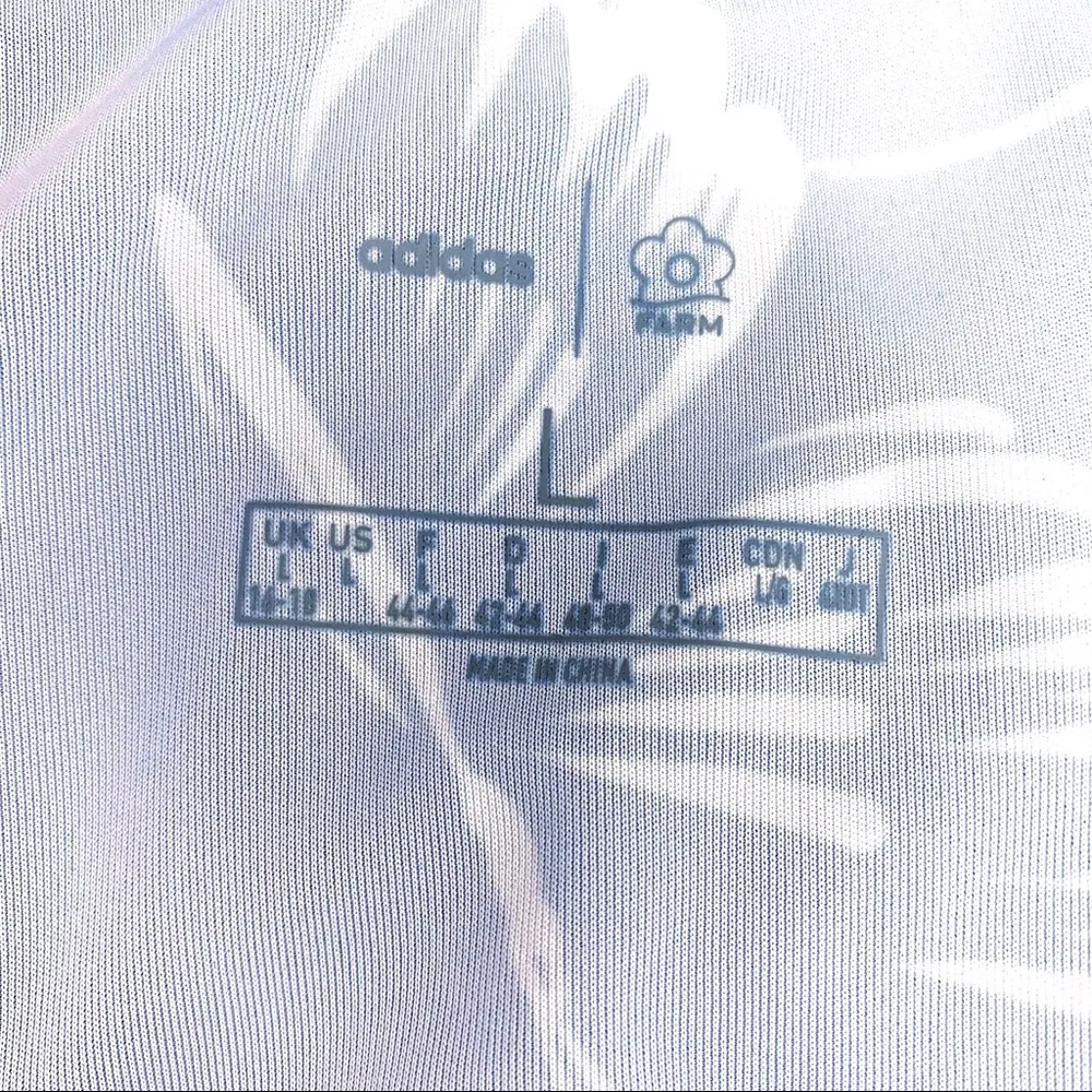 Adidas Farm Rio Butterfly Mini Dress Womens Large Blue Short Sleeves Summer - Image 14