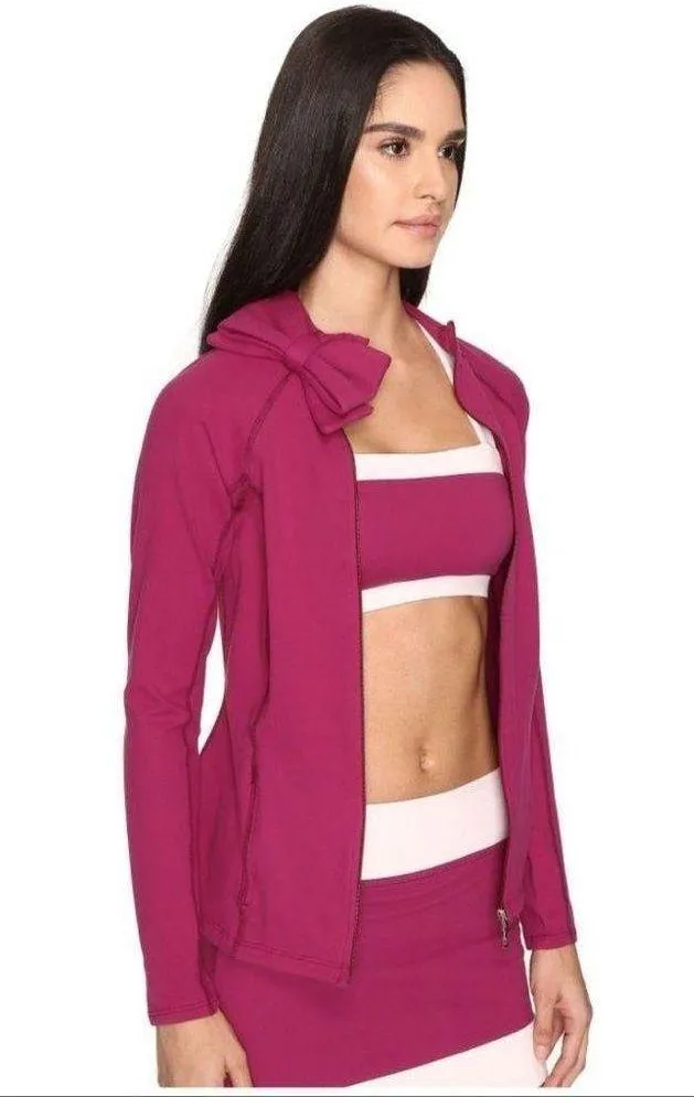 NWT  x Beyond Yoga Zinfandel Neck
Bow Front Zip Jacket sz S - Image 3