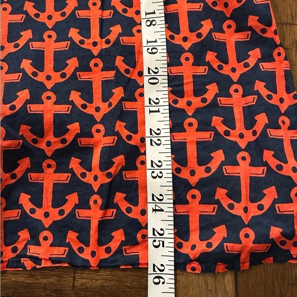 Vineyard Vines Red Blue Anchors 100% Tunic Top Rope Detail  Size Small - Image 2