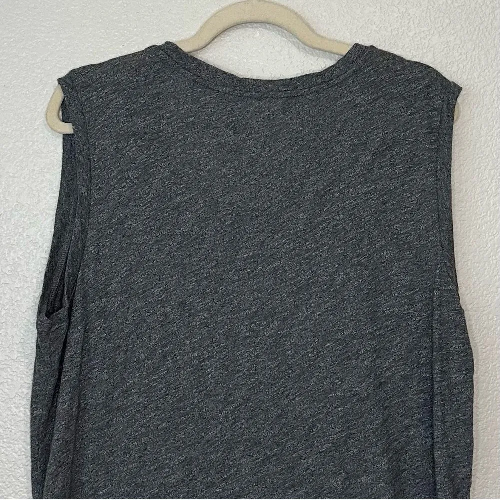 Madewell 100% Cotton Gray Heathered Crewneck Pocket Muscle Tank Top - Image 7