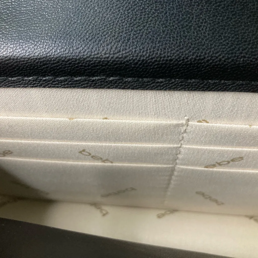 Bebe Black Woven Mini Shoulder Bag Clutch with Gold Chain NWT - Image 12