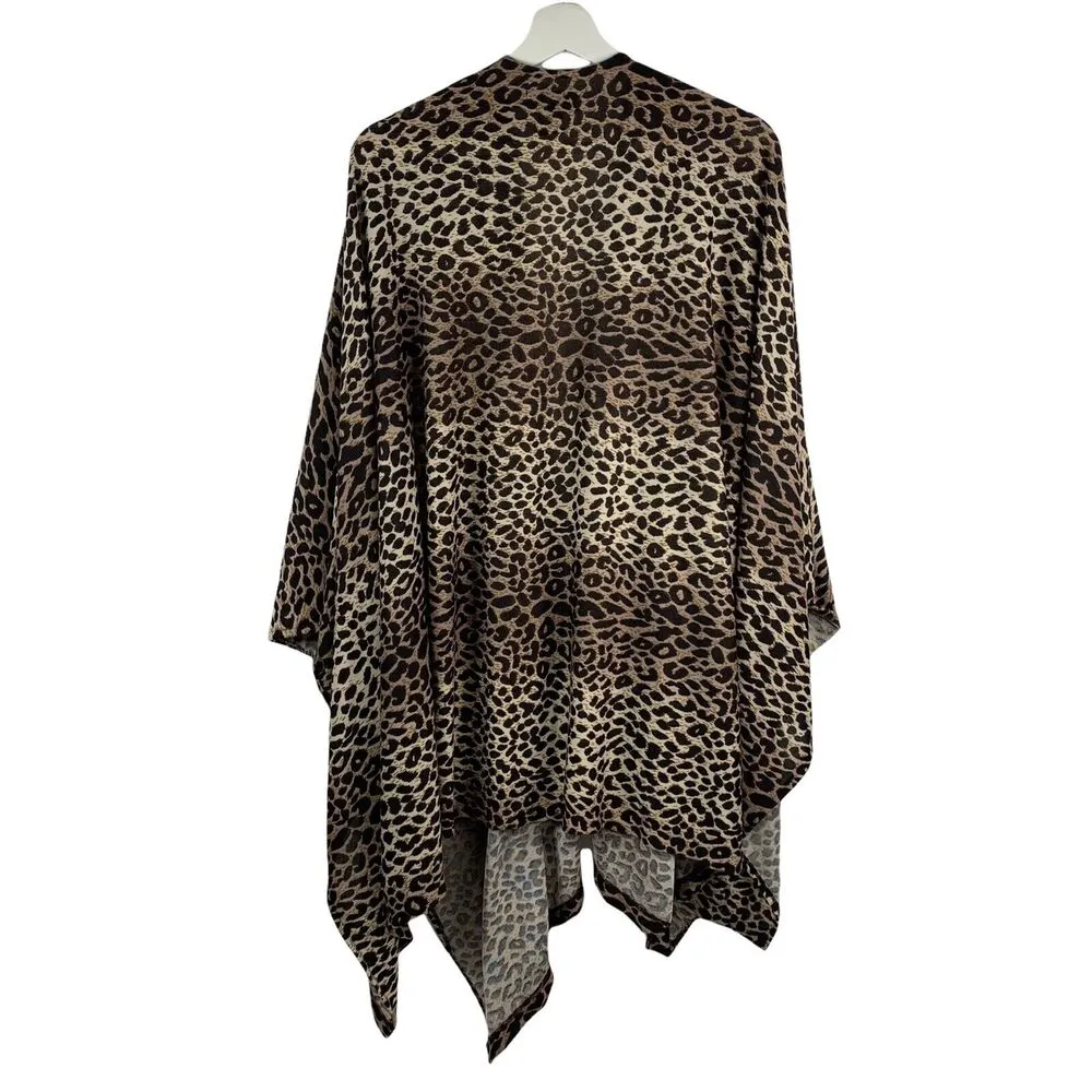 Steve Madden Size OS Wrap Cardigan Sweater Leopard Cheetah Convertible Women’s - Image 6