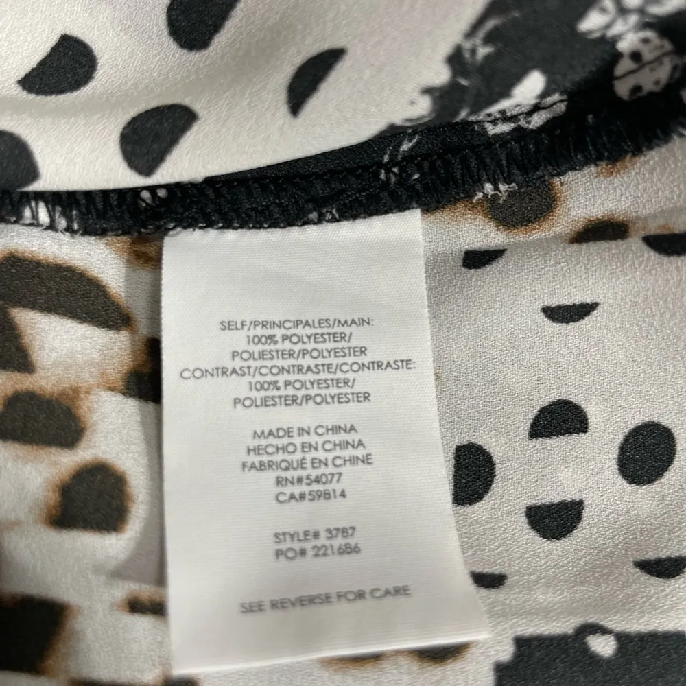 Cabi Chiffon Animal Print Polka Dot Faux Wrap Sleeveless Blouse Size 6 Women Q55 - Image 10