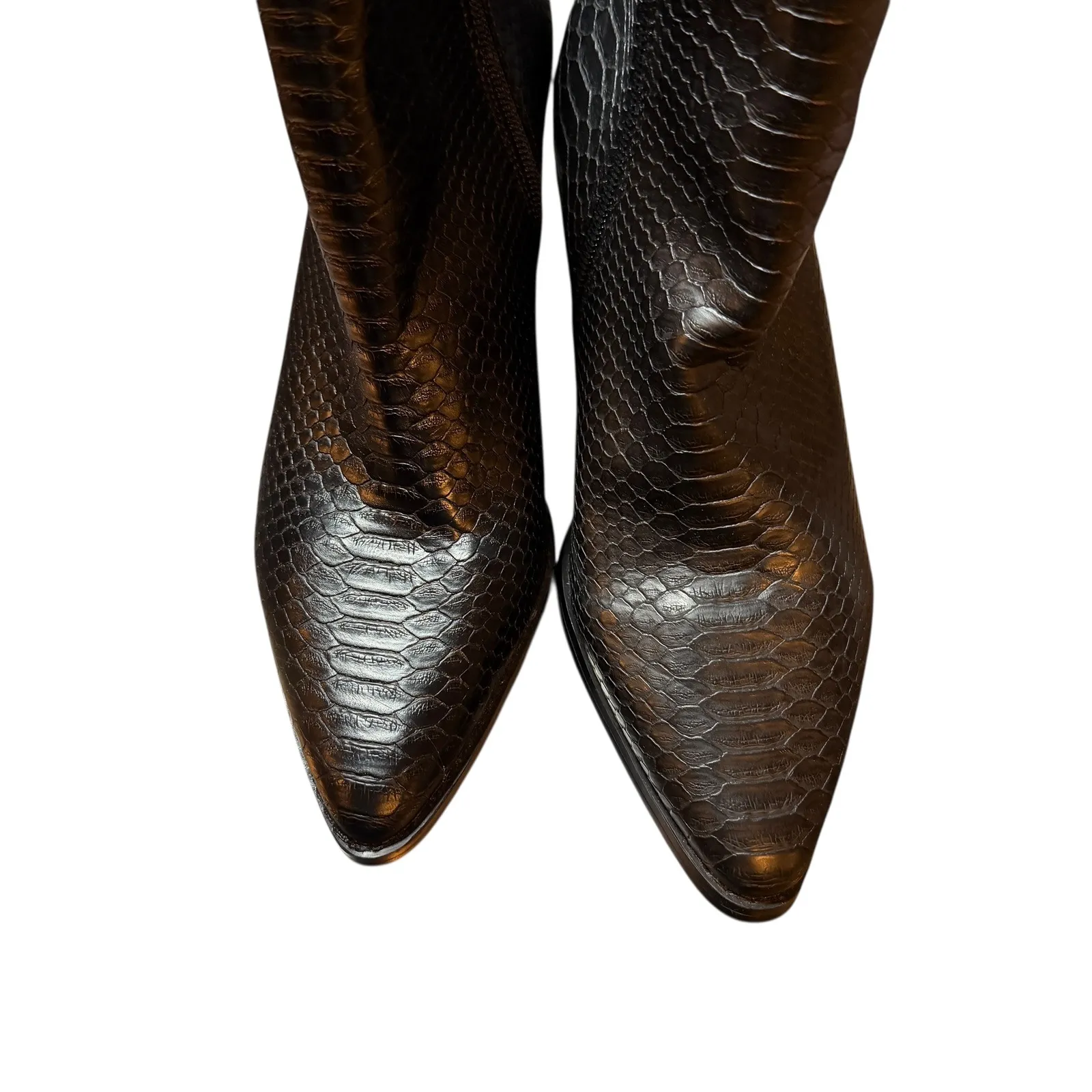 Coconuts by Matisse Going West Black Faux Snakeskin Ankle Boots Western Womens 6 - Image 5