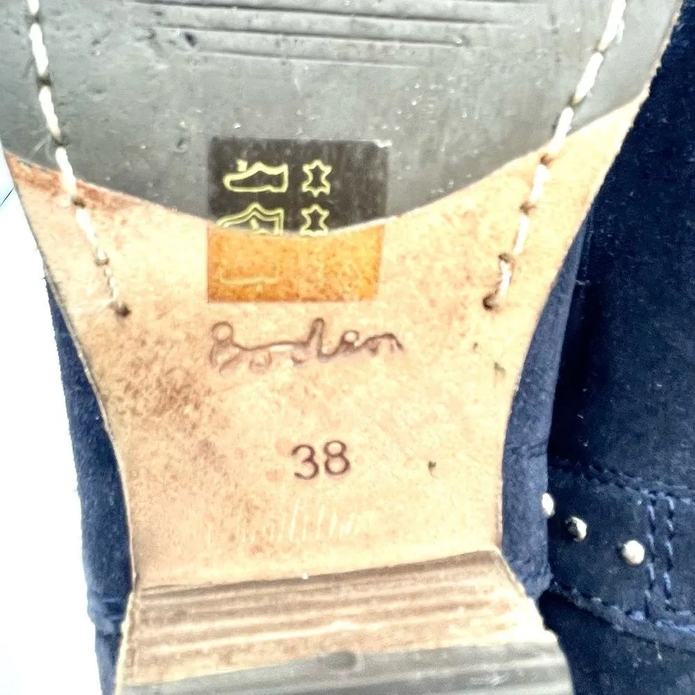 Boden Keira Studded Ankle Booties Ink Dark Navy Suede Women’s Size 38 EU | 7 US Blue - Image 13