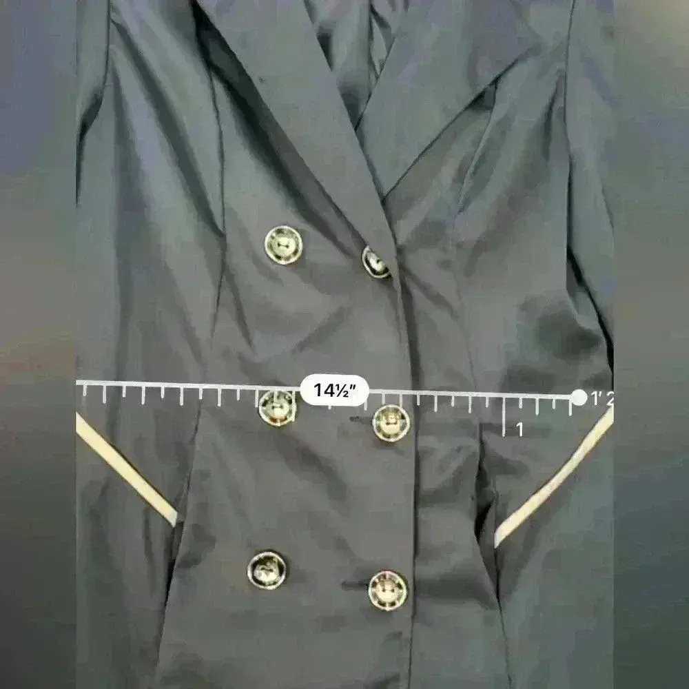 Navy Blue Trench Coat (R17) - Image 8