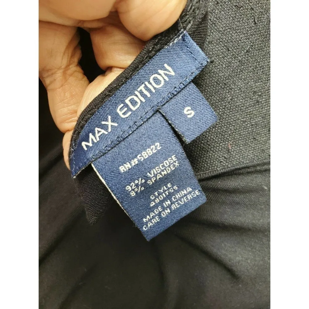 Max Edition Women's Black Viscose Dress Size S - Image 8