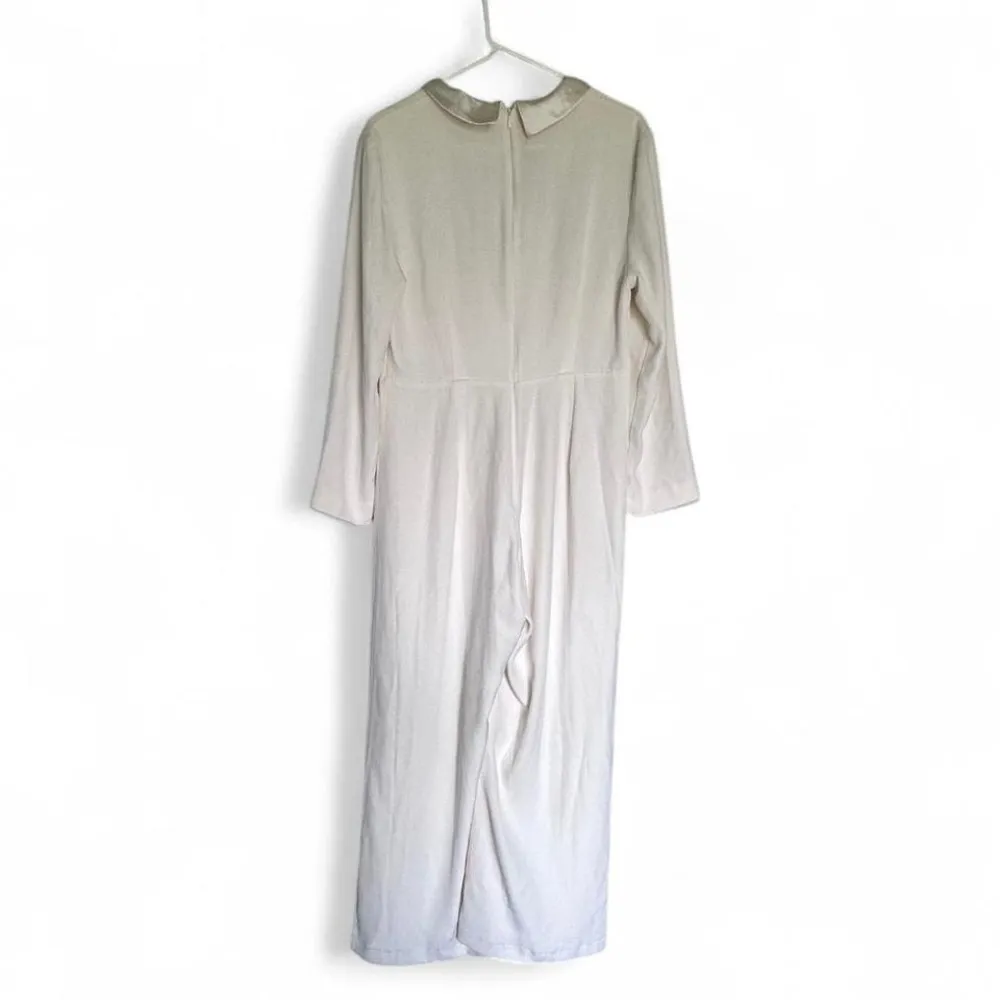 Rixo White Emilia Wide Leg Silk Jumpsuit‎ Large Bachelorette Bridal Honeymoon - Image 3