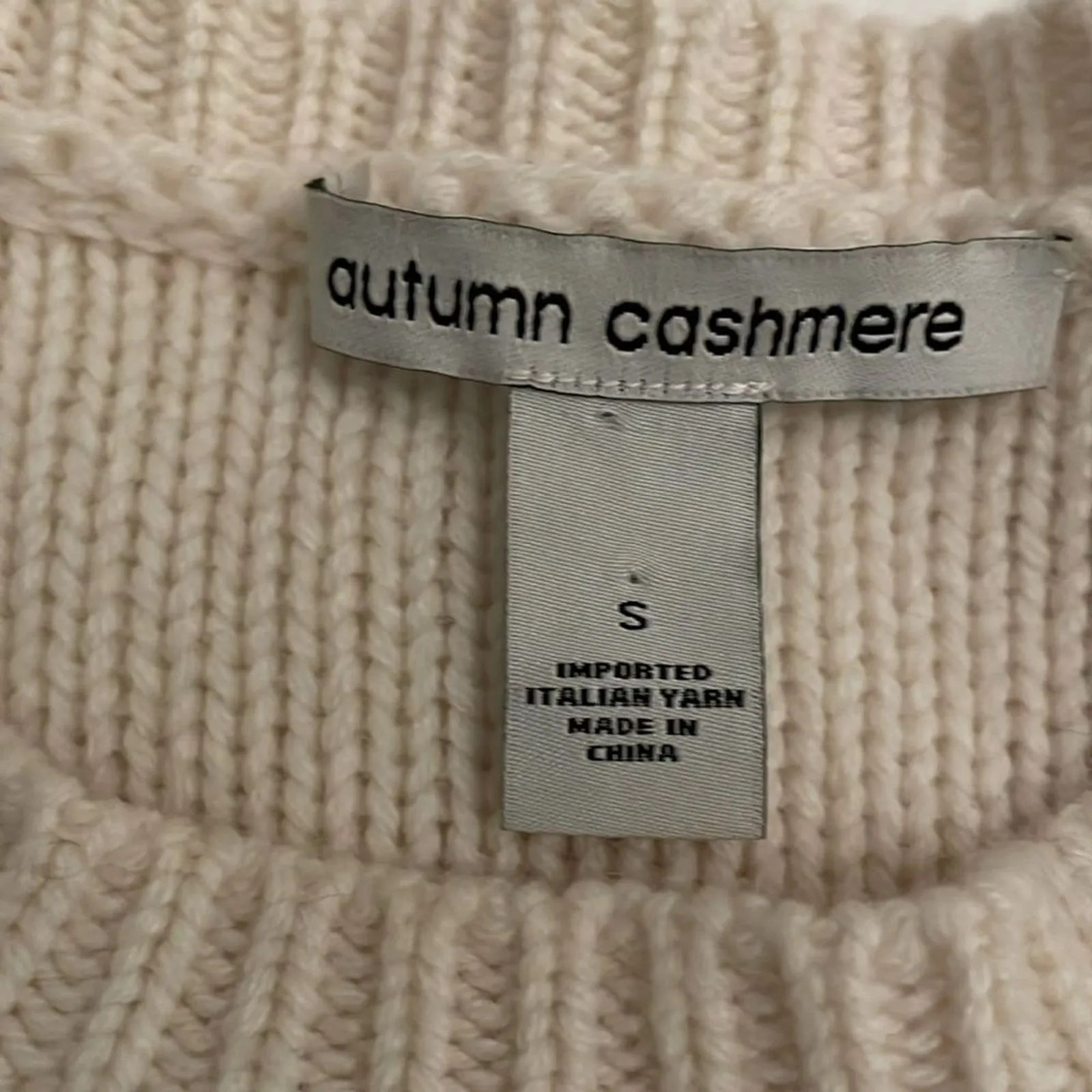 Autumn Cashmere Cream Popcorn Cable Knit Sweater Womens Size Small - Image 4