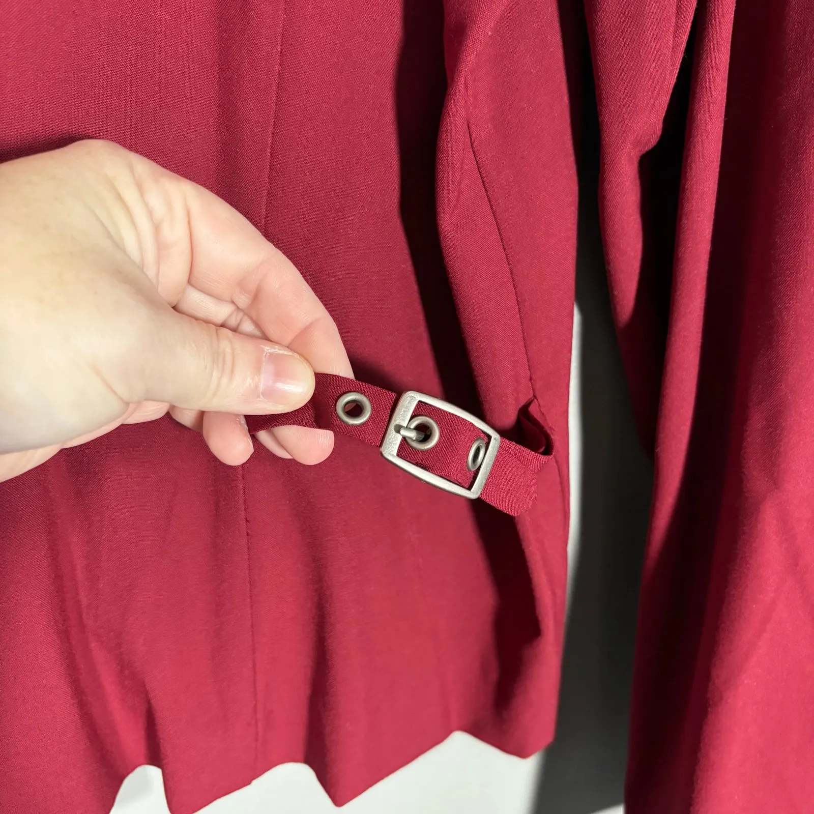 Courtenay NWT Burgundy Zip Front Stretch Blazer Jacket - Image 3