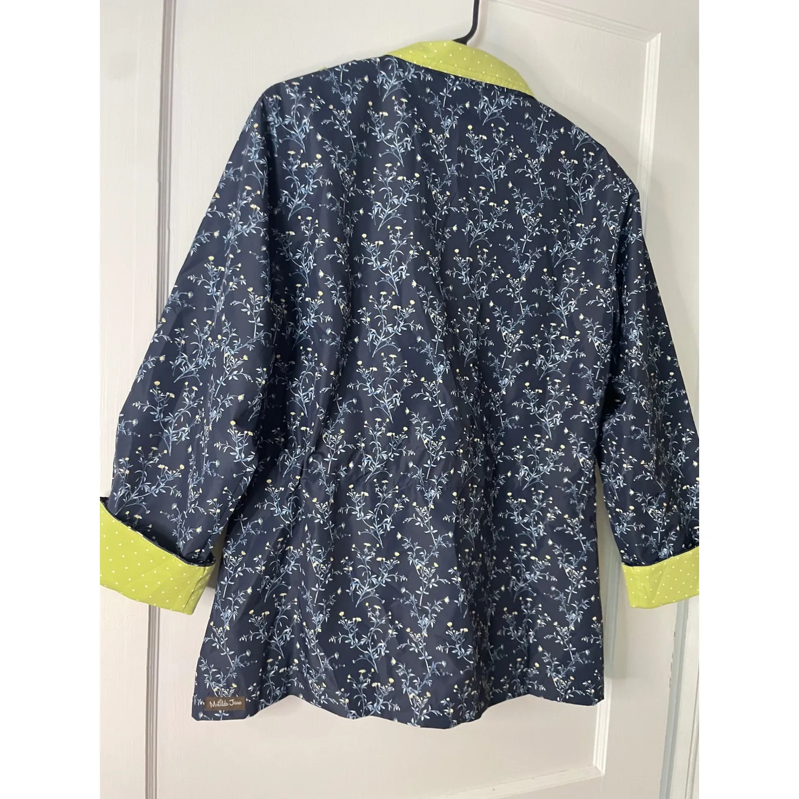 Matilda‎ Jane rain Jacket Floral Print lightweight Green Polka Dot Womens M - Image 2