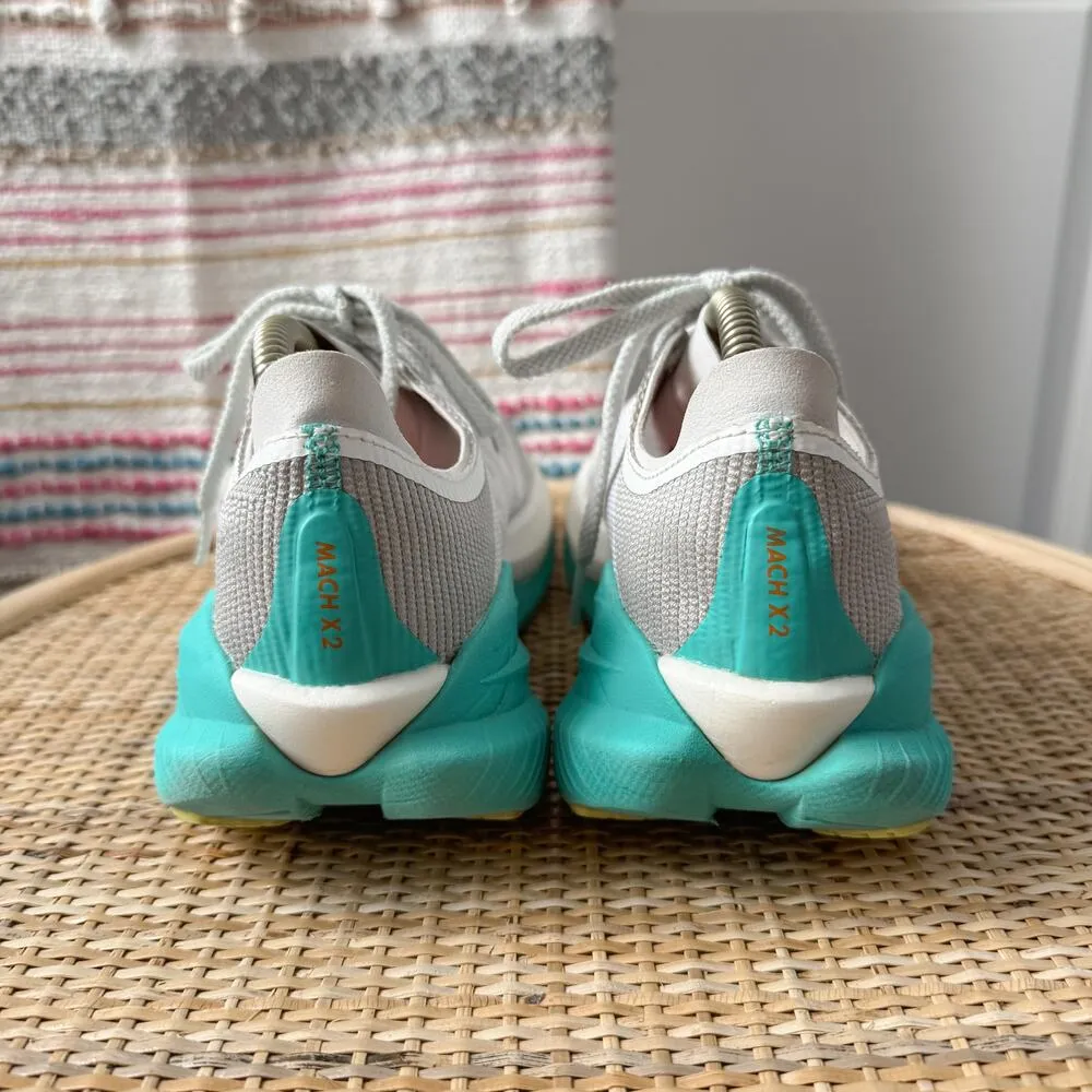 Hoka One One Mach X 2 White Aqua Road Running Sneakers Women’s Size 7 - Image 5