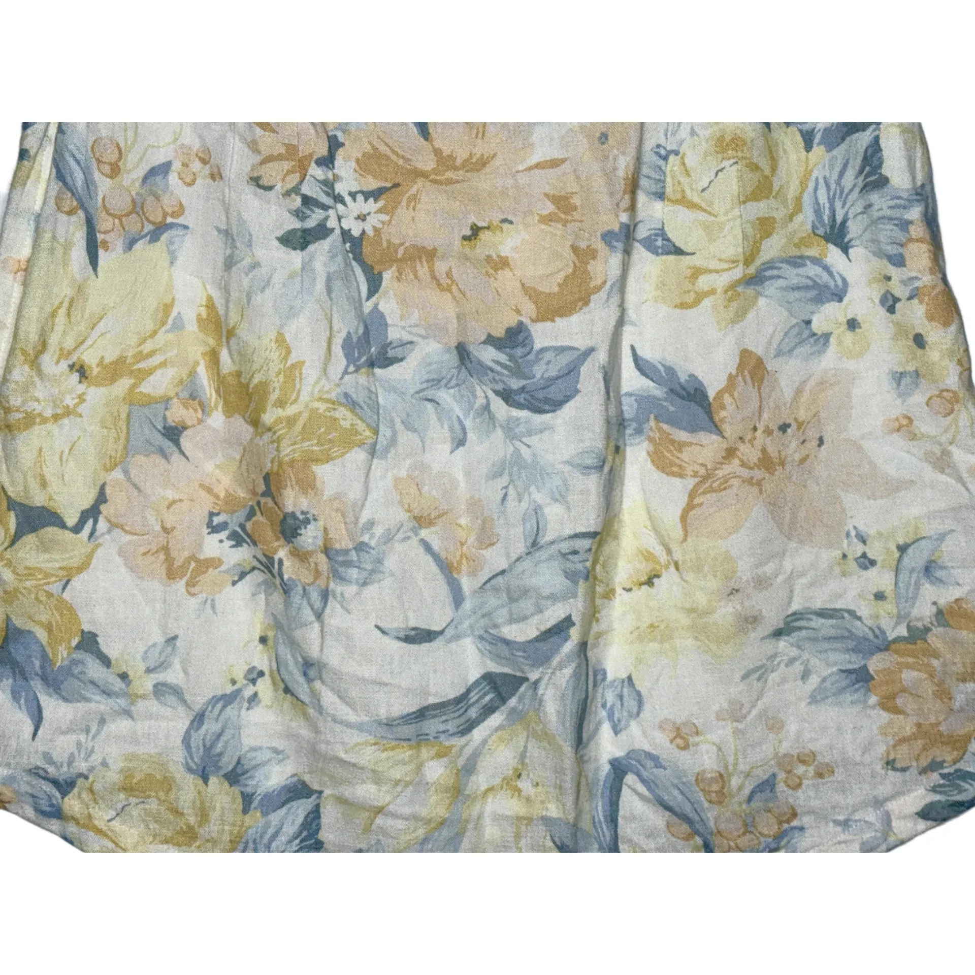 Abercrombie & Fitch White Blue Orange Floral Linen Zip Mini Skirt Womens Size M - Image 5