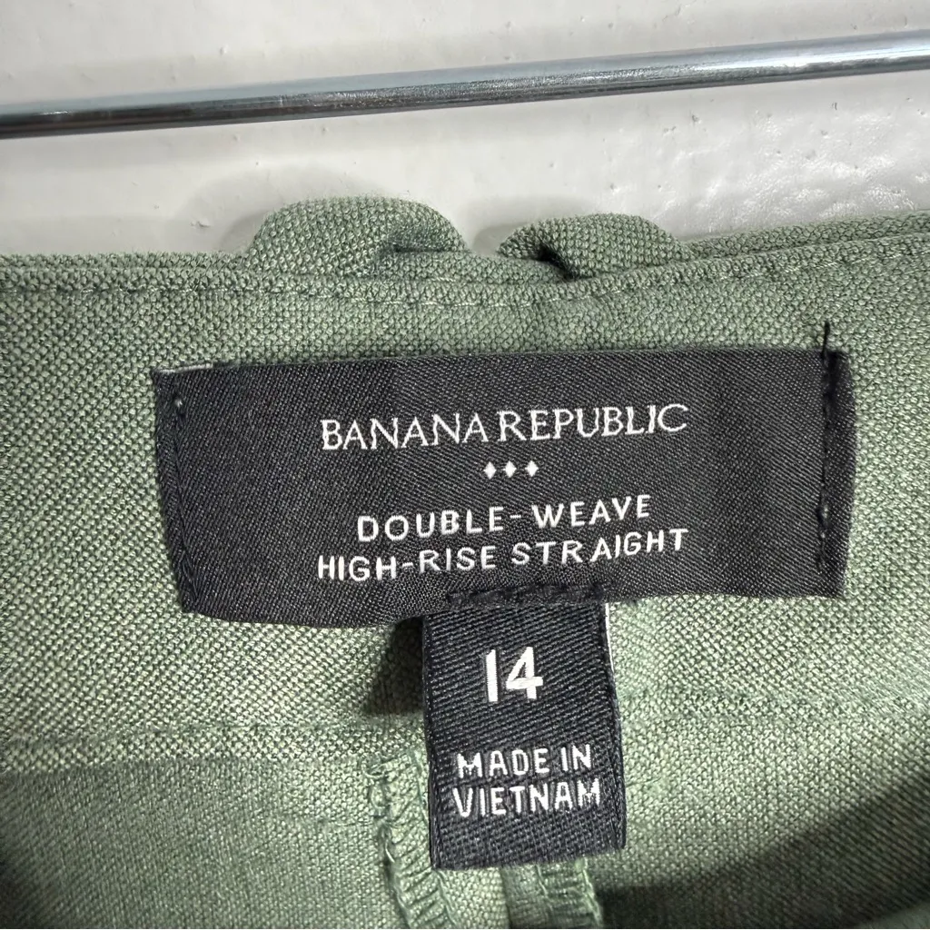 Banana‎ Republic Factory Double Weave High Rise Straight Trouser Green Size 14 - Image 4