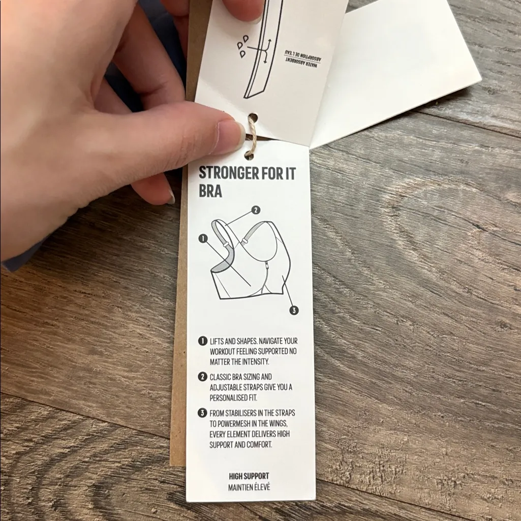 adidas Stronger For It High Support Aeroready Yoga Sports Bra Violet/​Black - Image 7