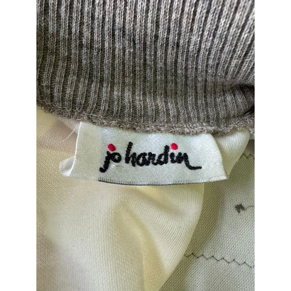 Vintage 80's Jo Hardin turtleneck sweater cream patch button accents size medium - Image 11