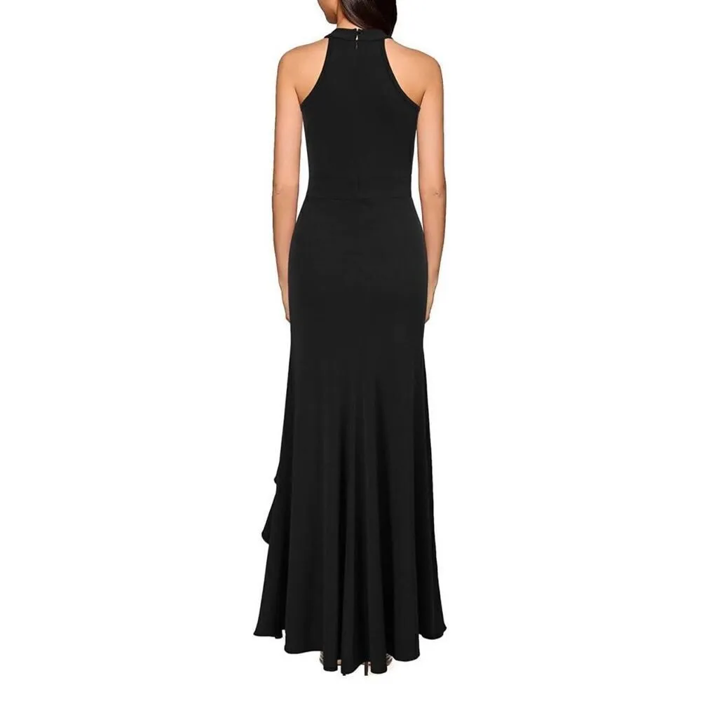 NWT Womens Woosea High Neck Black Bodycon Mermaid Evening Cocktail Dress - Image 2