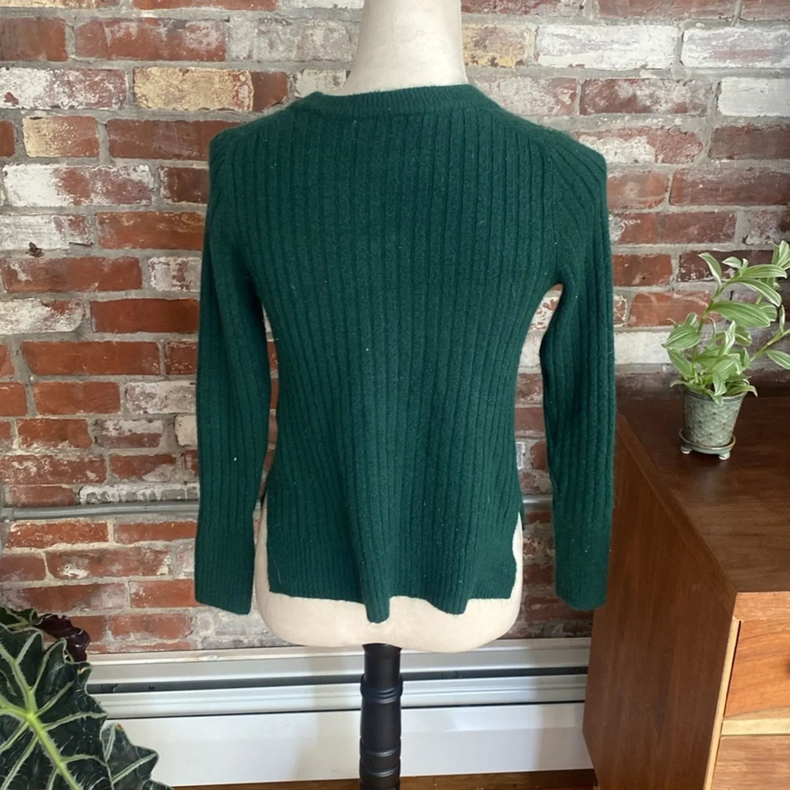 Old Navy Green Ribbed Long Sleeve Sweater Size XSP - Image 4