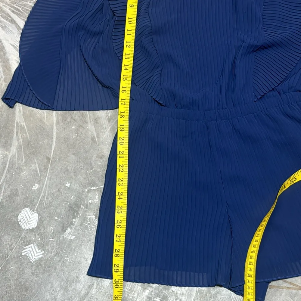 Club Monaco Jonet Navy Pleated Romper Jumpsuit Open Back - Image 8