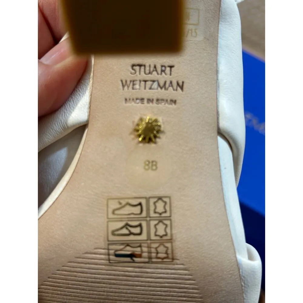 Stuart Weitzman Playa Ankle-Strap 100 Knot Sandal Seashell Size 8 NIB Leather - Image 12