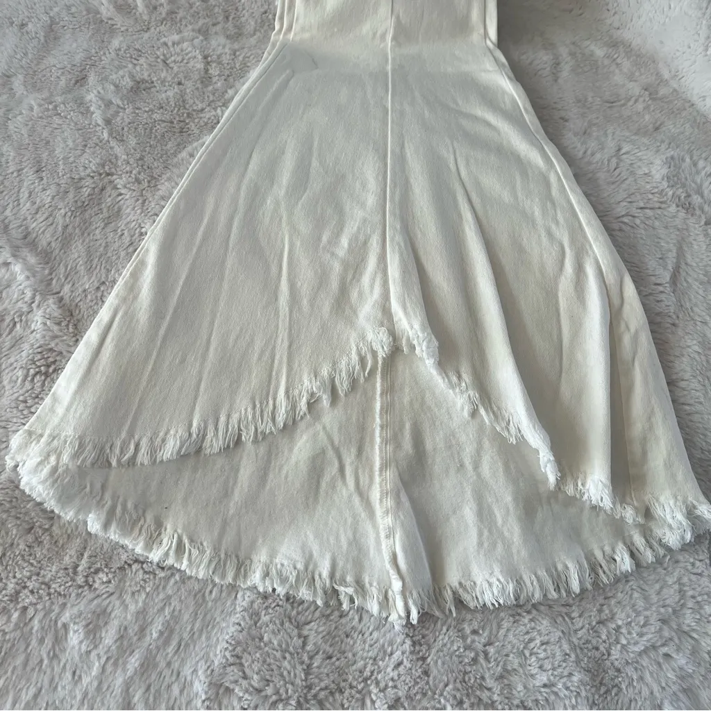 Cropped Super Flare White Jeans Size M - Image 4