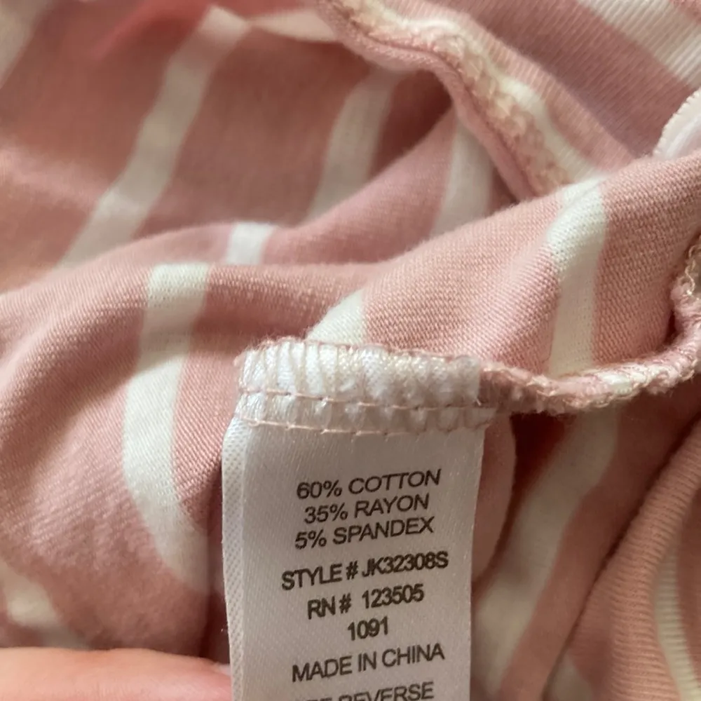 Heart & Hips Pink White Striped Crop Tie Tank Top Cotton Stretch Crew Shirt S - Image 7