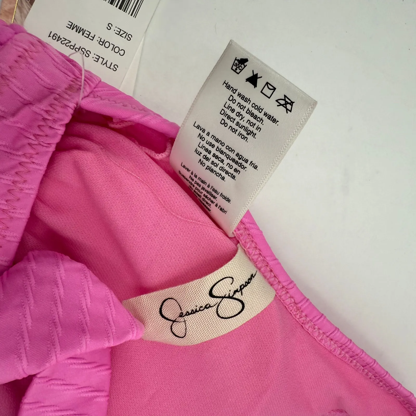 Jessica Simpson Tankini Top Size Small NWT Pretty in Pique Cross Back Pink Swim - Image 10