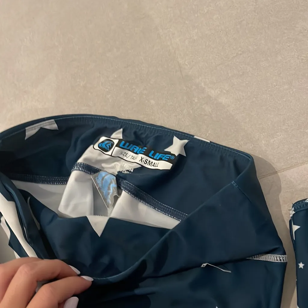 WAVE LIFE Women XS AMERICAN LEGGINGS and SPORT BRA SET STARS GRADIENT EFFECT Red - Image 7